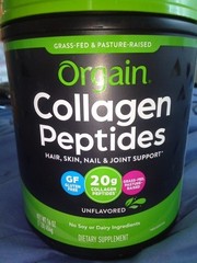 Orgain Collagen Peptides Hair, Skin, Nail & Joint Unflavored Net Wt 16oz New