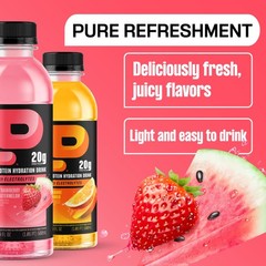 Protein2o 2-in-1 Clear Whey Protein & Electrolyte 16.9 Fl Oz (Pack of 12)