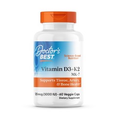 Doctor’s Best Vitamin D3 and K2 Supplement for 60 Count (Pack of 1), No Color