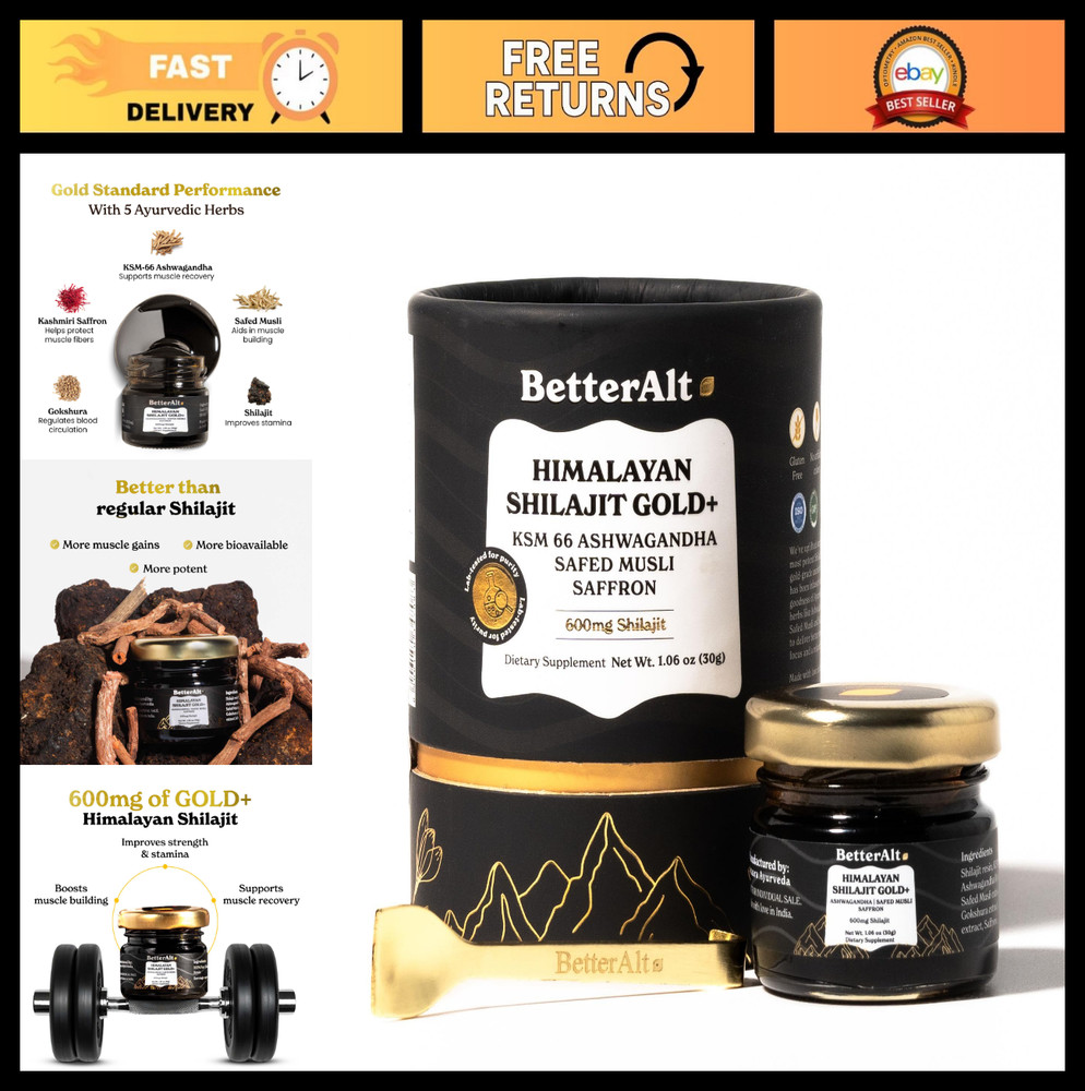 Pure Himalayan Shilajit Gold 30g | Boost Strength & Recovery | Vegan, Lab Tested