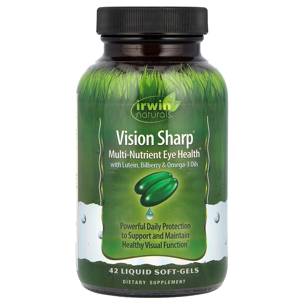 2 X Irwin Naturals, Vision Sharp�, Multi-Nutrient Eye Health�, 42 Liquid Soft-G