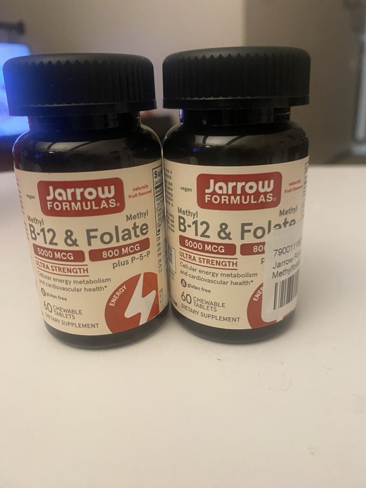 Jarrow Formulas Ultra Strength Methyl B-12 5000 mcg, Folate 800 mcg 1/28 (2)