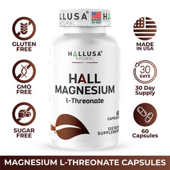 Magnesium L-Threonate 2000mg Cognitive, Brain, Memory & Sleep Support 60 Caps