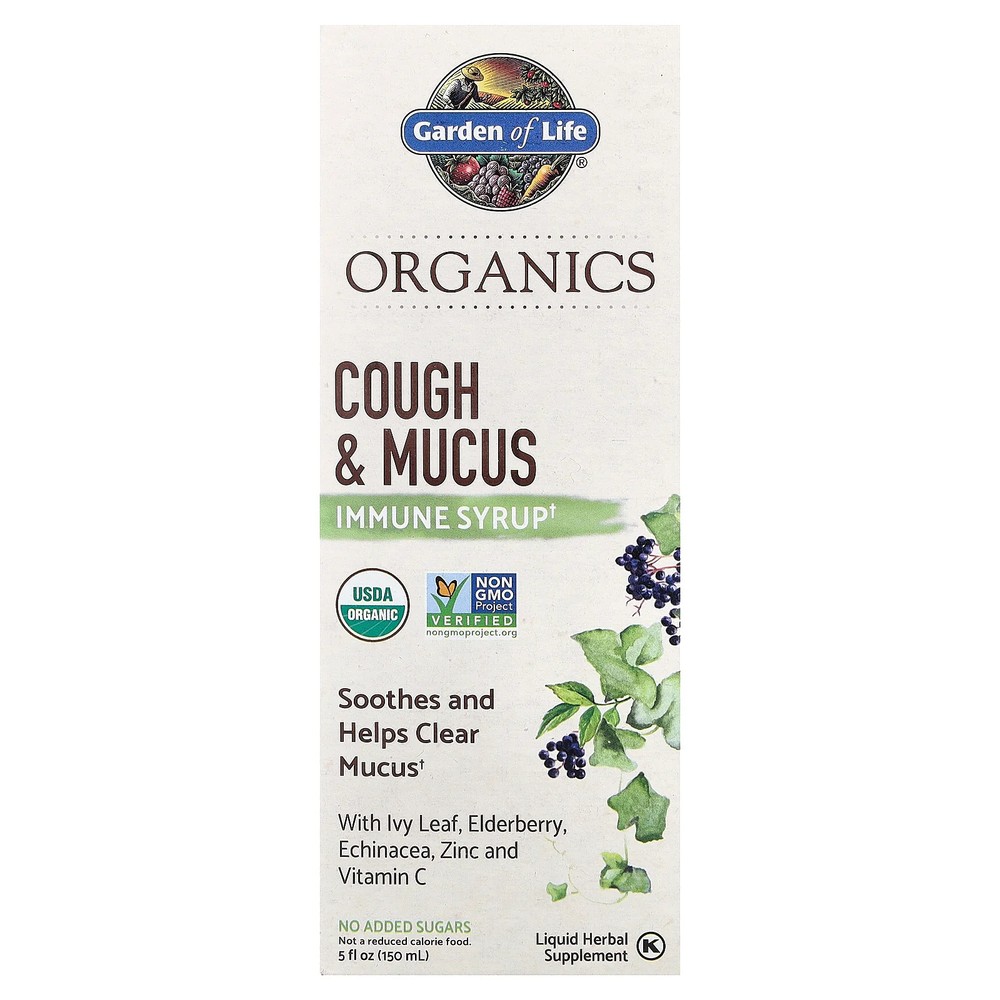 2 X Garden of Life, Organics, Cough & Mucus Immune Syrup, 5 fl oz ( 150 ml)