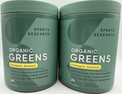 2PK Sports Research Organic Greens ~ Pineapple Coconut ~ 6.35 OZ EA ~ EXP 9/26