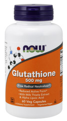 NOW Foods Glutathione 500 mg 60 Caps Healthy Immune System Detoxification 05/26