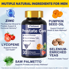 Prostate & Urinary Support – Inflamed Prostate with Saw Palmetto, Lycopene, Zinc
