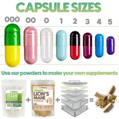 XPRS Nutra Vegan Size 000 Separated Capsules- 1000 Count Premium Empty Caps S…