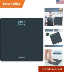 Lightweight Tempered Glass Bathroom Scale – 0.1lb Precision, Batteries Included