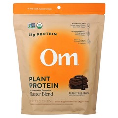 2 X Om Mushrooms, Master Blend, Plant Protein, Creamy Chocolate, 1.2 lb (546 g)