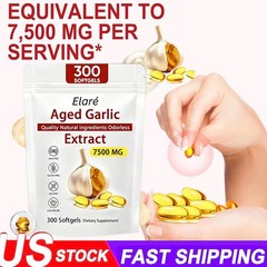 Elare Aged Garlic Extract, Heart Softgels, 7500mg Odorless 300 & Immune USA