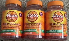 Metamucil Fiber Sugar-Free Orange Gummies Supplement 72ct 3 Bottles 8/2027+