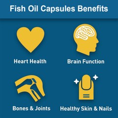 Omega 3 Fish Oil Capsules 3x strength 3600mg EPA & DHA,Highest Potency 60/120pcs