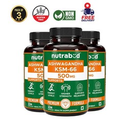 Nutra.bud KSM-66 Ashwagandha 30 Caps Pack of 3