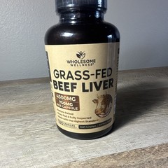 Wholesome Wellness Grass Fed Beef Liver Capsules 4500mg, 180 Count
