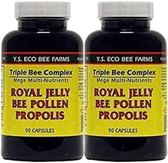 YS Organics Triple Bee Complex, Royal Jelly, Pollen, Propolis -90 Caps…