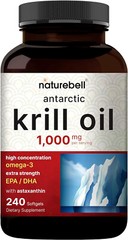 NatureBell Antarctic Krill Oil 1000mg Supplement,240 Softgels Source of Omega-3