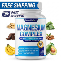 Magnesium Complex 8 Elemental Magnesium Supplement 1000mg Non-GMO 90 Capsules