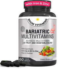 Bariatric Multivitamin with Iron for Women & Men – All-in-One 42 Superfood Blend