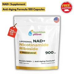 NAD+ Supplement for Anti-Aging Energy Focus & Nicotinamide Riboside Resveratrol