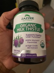 Zazzee Organic Milk Thistle: 30:1 Extract, 80% Silymarin, 120 Vegan Caps, USA Ma