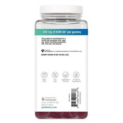 Ashwagandha Gummies 200mg KSM-66 Youtheory 180 Mixed Berry Adaptogen