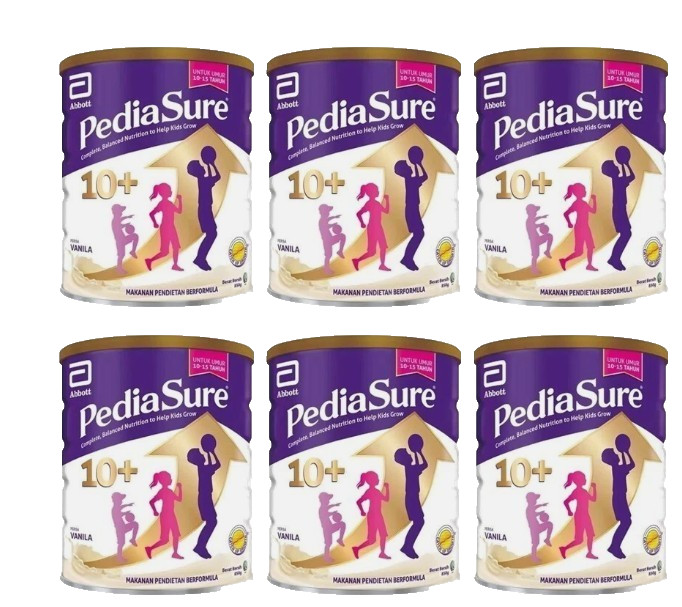6X Abbott Pedia Sure Complete Nutrition Growth 1-10 Years Plain 800g