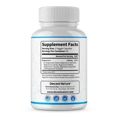 Decent Nature Magnesium Complex1000mg-7Elemental Magnesium Capsules NEW