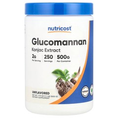 2 X Nutricost, Glucomannan, Unflavored, 17.9 oz (500 g)