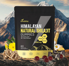 Himalayan Shilajit Gummies with Ashwagandha & Gokshura 3000mg 85+ Trace Minerals