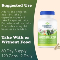 Ridgecrest Herbals EssentialEyes, Natural Eye Vitamin Supplements, Contains L…