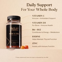 Black Girl Vitamins Once a Day – Womens 60 Count (Pack of 1), Red