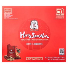 2 X JungKwanJang, Korean Red Ginseng Herbal Drink, 20 Pouches, 1.69 fl oz (50 m