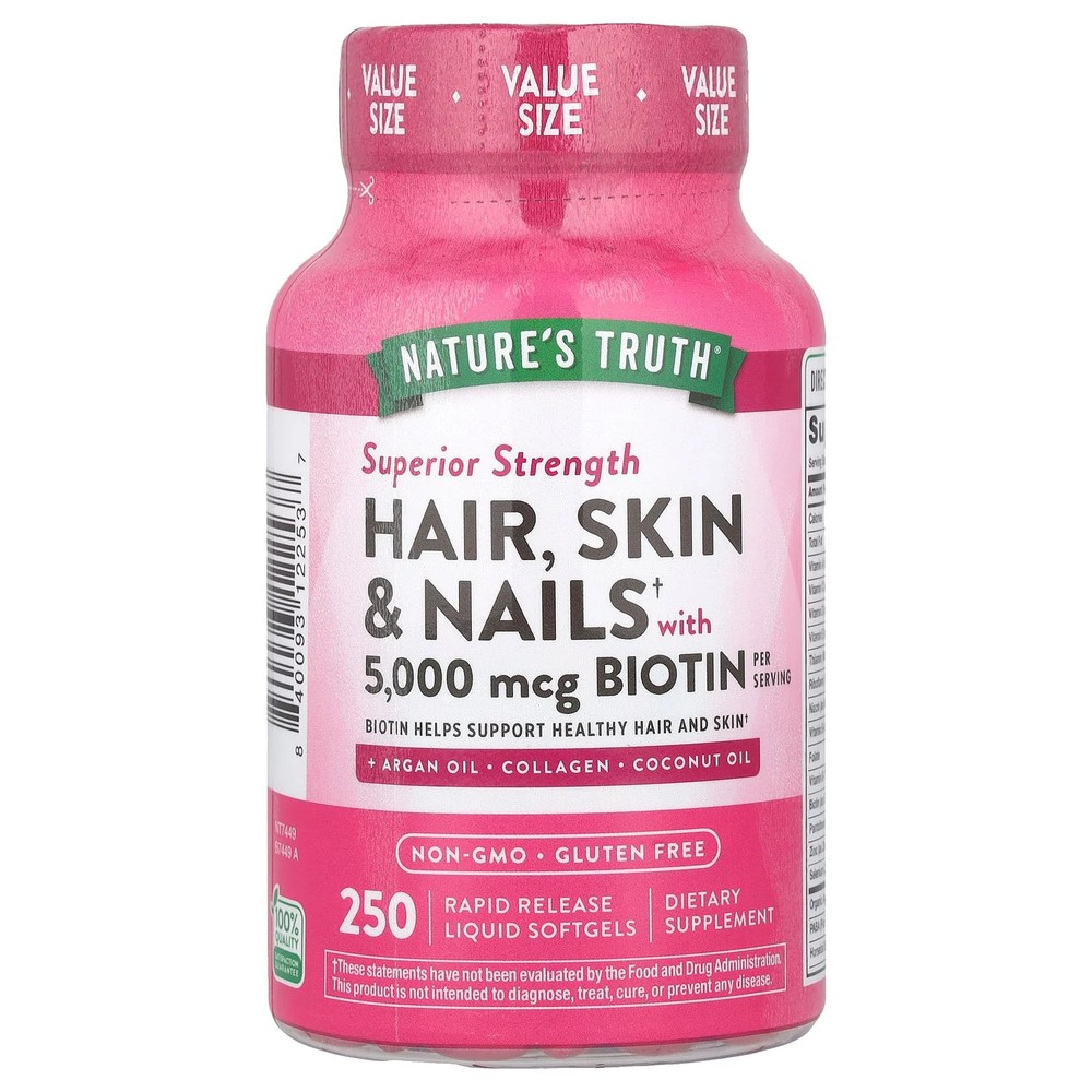2 X Nature’s Truth, Hair, Skin & Nails with Biotin, Superior Strength, 250 Rapi