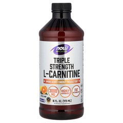 2 X NOW Foods, Sports, L-Carnitine, Triple Strength, Citrus, 16 fl oz (473 ml)