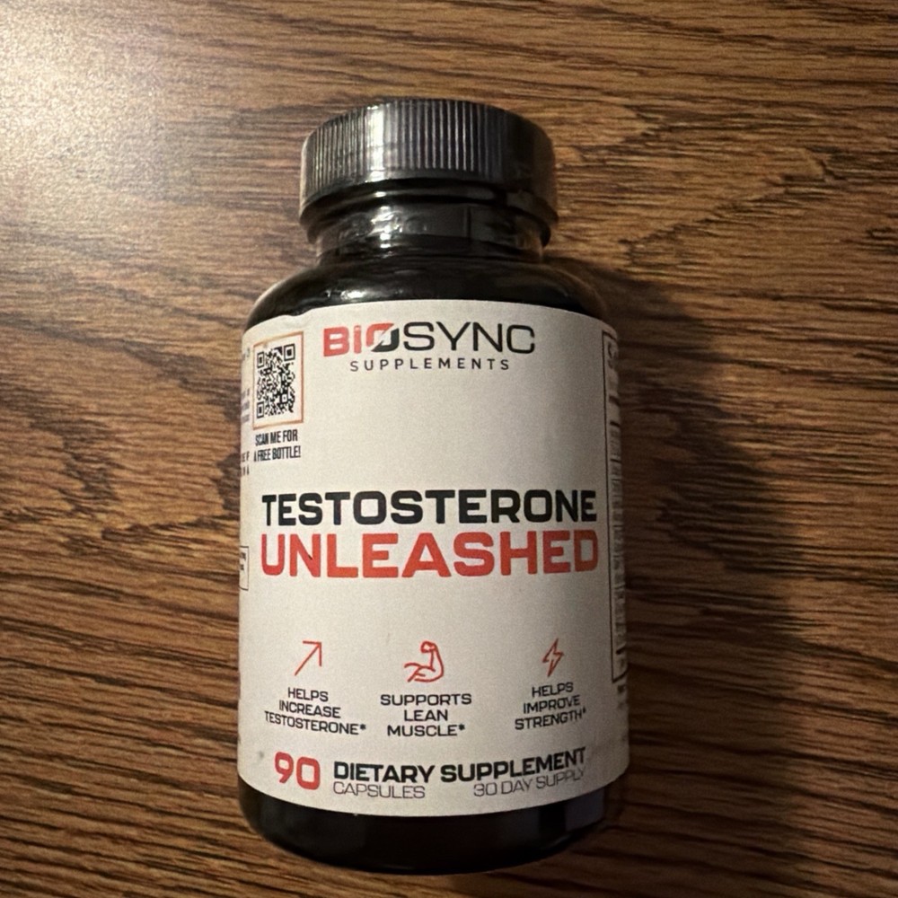 BioSync Supplements Testosterone Unleashed 90 Capsules Boost Drive Muscles 7/27