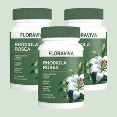 3 Pack Floraviva Rhodiola Rosea Capsules for Stress Relief & Energy,Non-GMO