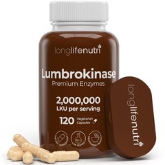 LongLifeNutri Lumbrokinase 100mg – Maximum Activity 2000000 Units Per Serving…