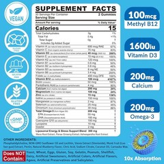 Methylated Multivitamin for Men Gummies, Vegan Omega 3, CoQ10, Zinc, Vitamin …