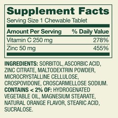Spring Valley Fast Dissolve Zinc with Vitamin C Orange Tablets 150 Count