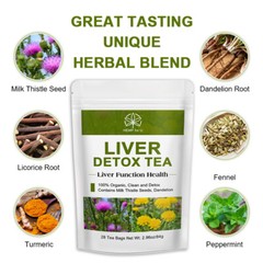 42 Tea Bags Liver,Kidney & Pancrea Herbal Compound Detox & Cleanse Herbal Tea US