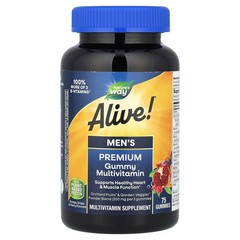 2 X Nature’s Way, Alive!� Men’s Premium Gummy Multivitamin, Orange, Grape & Che