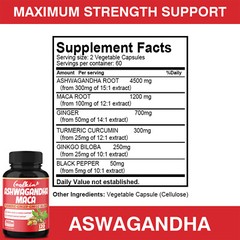 Ashwagandha & Maca 7000mg – Ginger, Turmeric Curcumin, Energy & Endurance