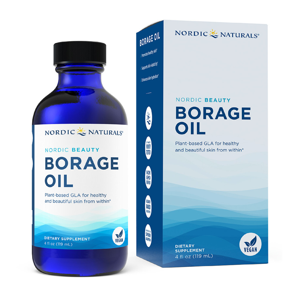 Nordic Naturals Nordic Beauty Borage Oil – Unflavored, 100% Vegetarian GLA, 4 oz