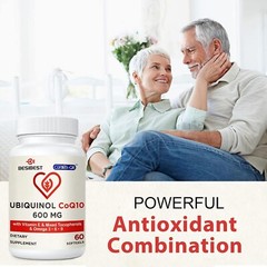 Ubiquinol CoQ10 600 mg Softgel Omega 3-6-9 & Vitamin E Supplement 4/2027