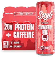 High Protein Strawberry Milk – 60mg Caffeine & 20g Protein – 90 Calories 02/27
