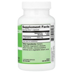 2 X Vitacost, L-Carnosine, 500 mg, 90 Capsules