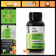 Liver Support Supplement – Milk Thistle 300mg, Dandelion, Artichoke, 60 Capsules