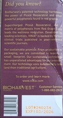 Vinia Red Grape Powder Rapid Absorbtion Piceid Resveratrol 30 Veggie Capsules