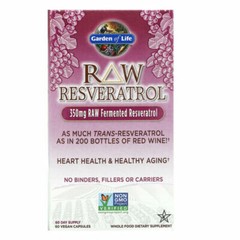 Garden of Life RAW Resveratrol 350 mg 60 V.Caps Exp.4/27 Heart Health Low Price